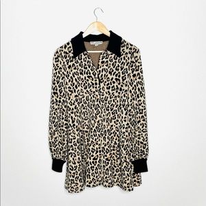 St. John Separates Leopard Button down Sweater Coat